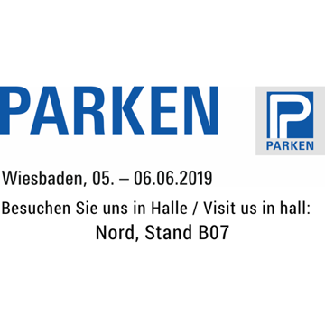 Wir stellen aus auf der PARKEN 2019 in Wiesbaden

Besuchen Sie uns in Halle Nord am Stand B07
_______________________________________

We exhibit at the PARKEN 2019 fair in Wiesbaden.

Visit us in hall Nord, stand B07